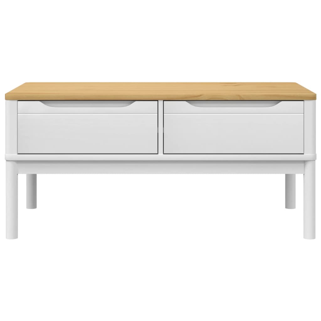 vidaXL Table basse FLORO Blanc 99x55,5x45 cm Bois de pin massif