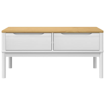 vidaXL Table basse FLORO Blanc 99x55,5x45 cm Bois de pin massif