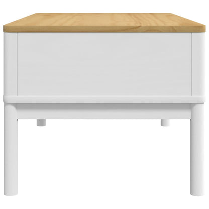 vidaXL Table basse FLORO Blanc 99x55,5x45 cm Bois de pin massif