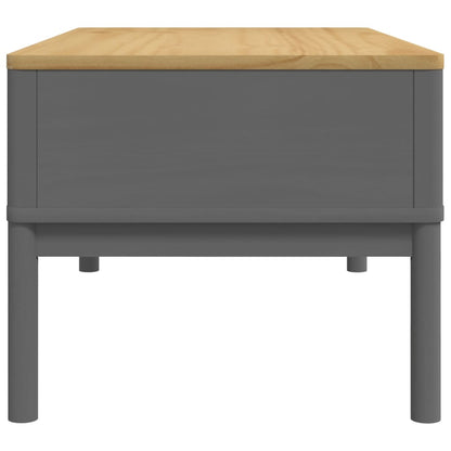 vidaXL Couchtisch FLORO Grau 99x55,5x45 cm Massivholz Kiefer