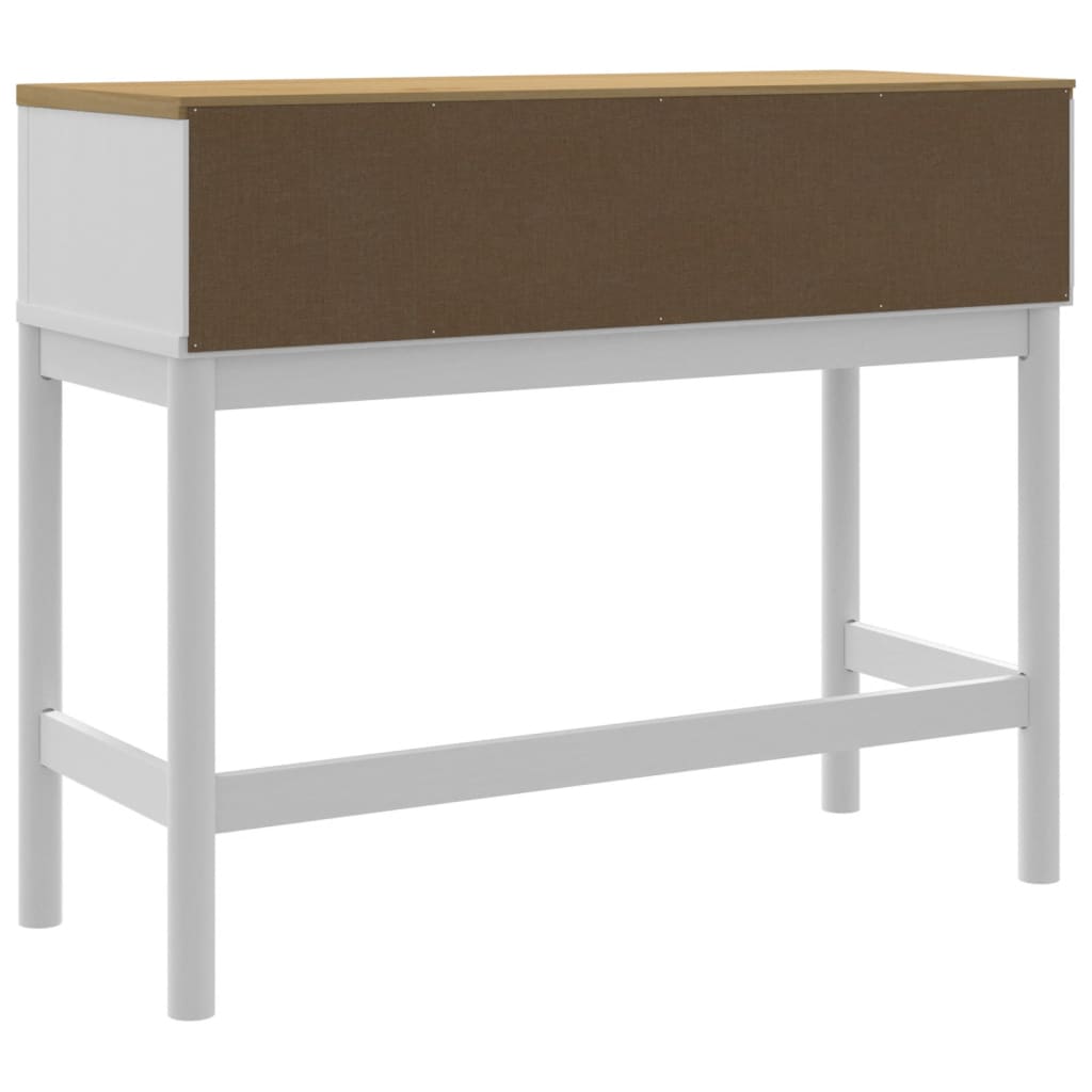vidaXL Konsolentisch FLORO Weiß 89,5x36,5x73 cm Massivholz Kiefer