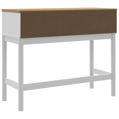 vidaXL Konsolentisch FLORO Weiß 89,5x36,5x73 cm Massivholz Kiefer