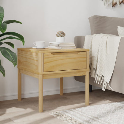 vidaXL Table d'appoint FLORO marron ciré 55x55x54 cm bois de pin massif