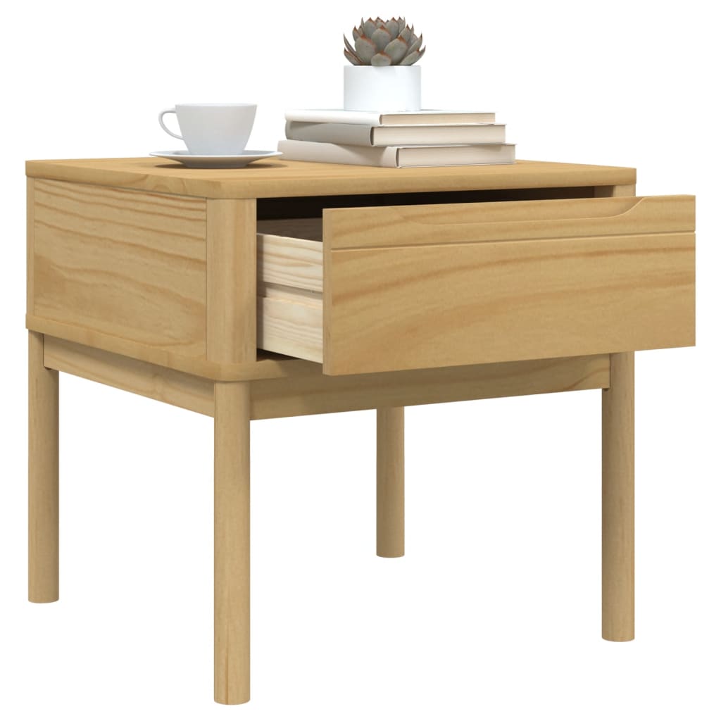 vidaXL Table d'appoint FLORO marron ciré 55x55x54 cm bois de pin massif