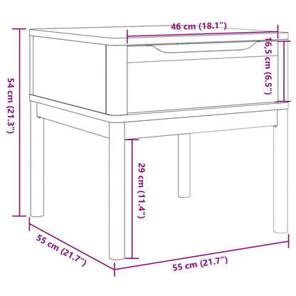 vidaXL Table d'appoint FLORO marron ciré 55x55x54 cm bois de pin massif