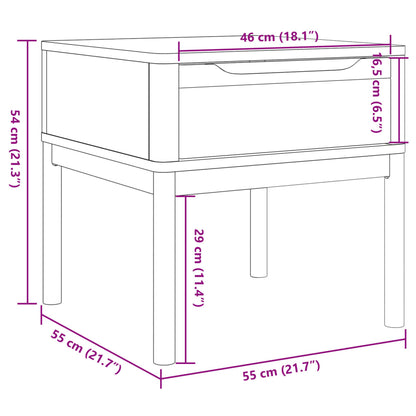 vidaXL Lampentisch FLORO Weiß 55x55x54 cm Massivholz Kiefer