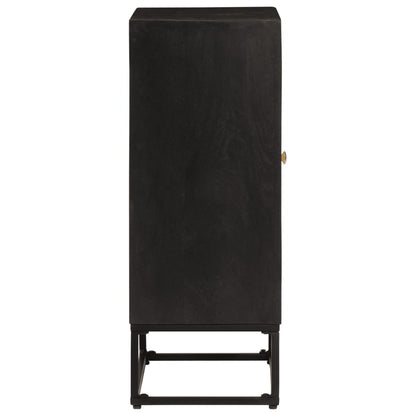 vidaXL Sideboard Schwarz 55x30x76 cm Massivholz Mango und Eisen