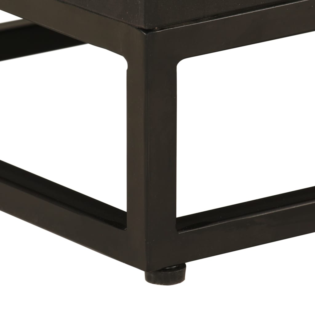 vidaXL TV-Schrank Schwarz 110x30x40 cm Massivholz Mango und Eisen