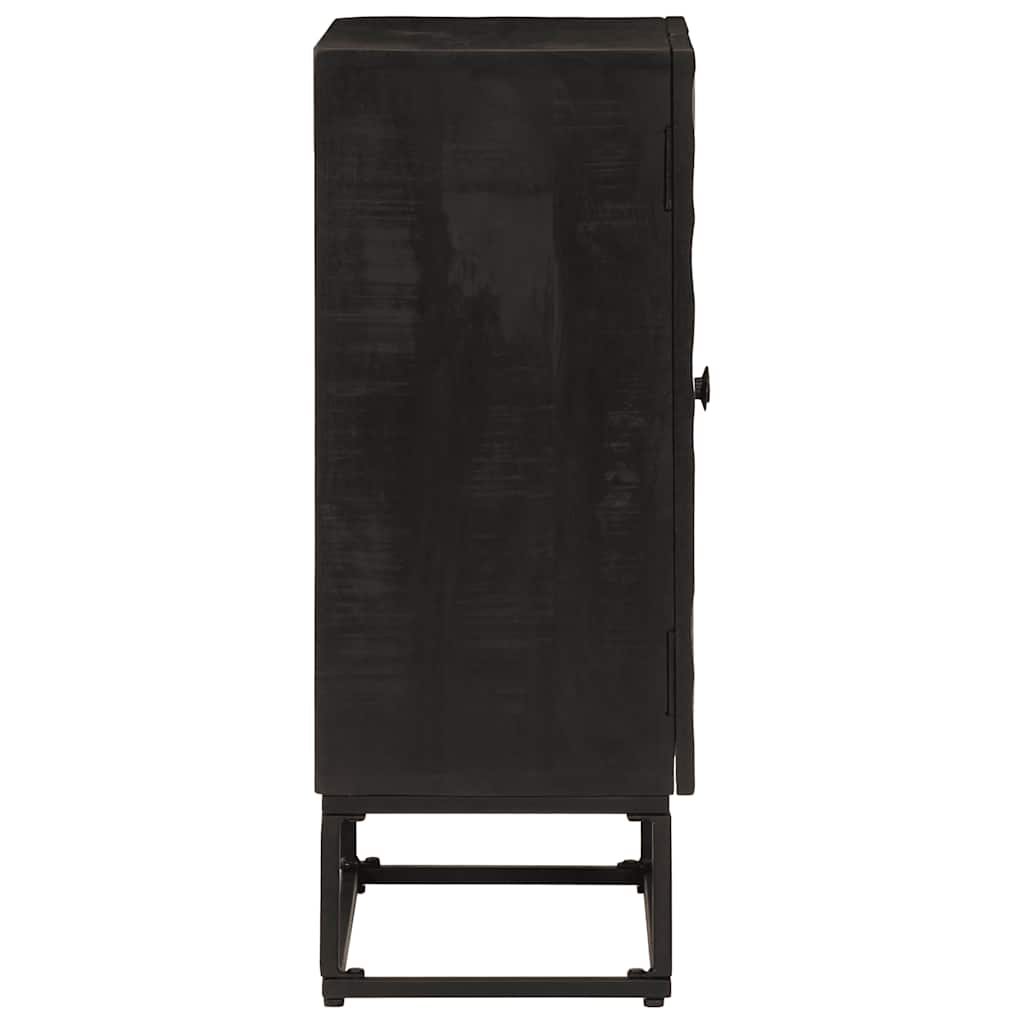vidaXL Sideboard Schwarz 55x30x76 cm Massivholz Mango und Eisen