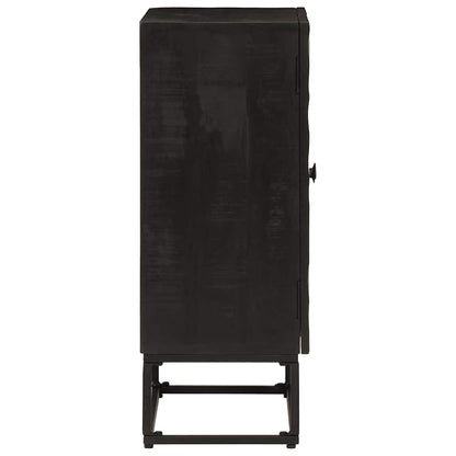 vidaXL Sideboard Schwarz 55x30x76 cm Massivholz Mango und Eisen