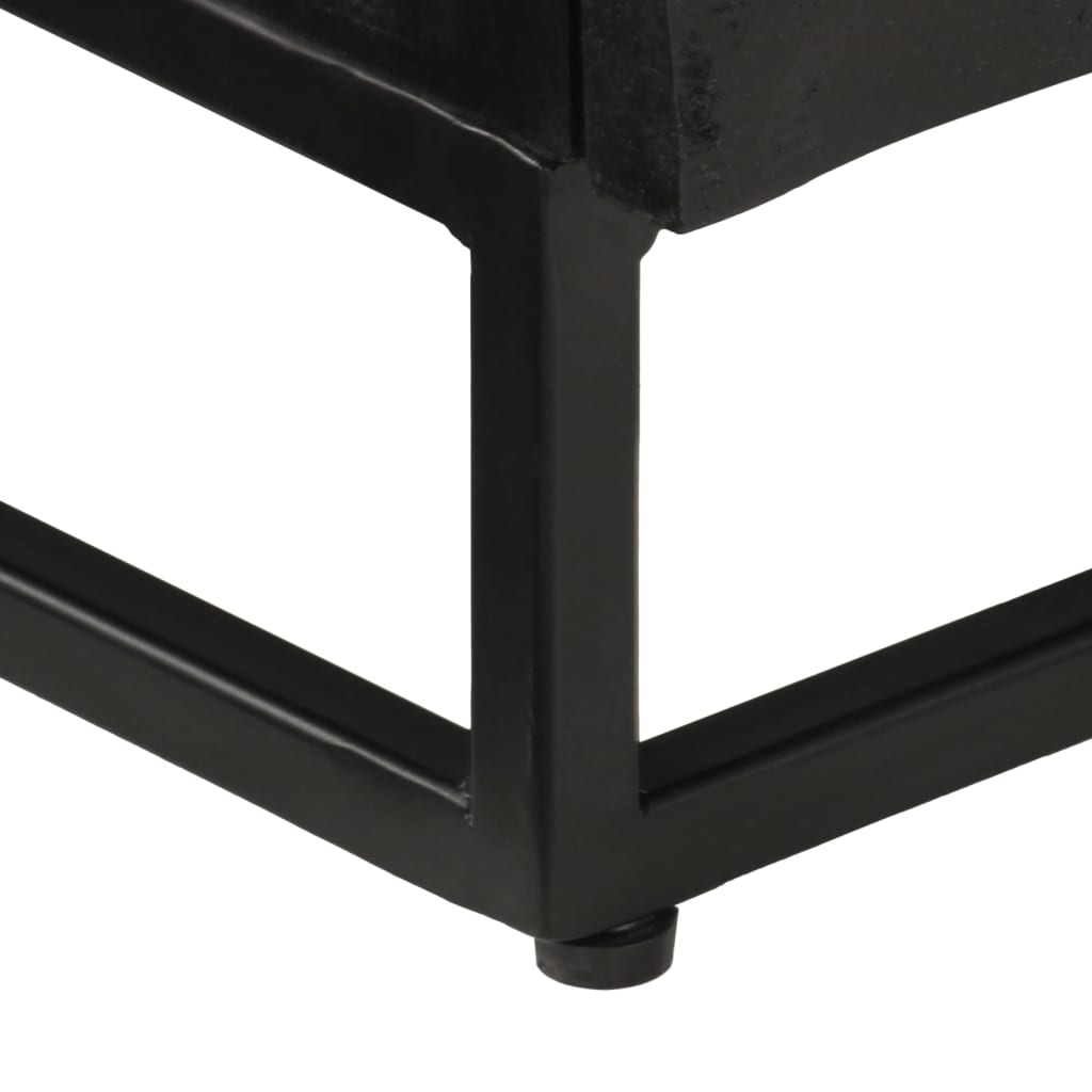 vidaXL TV-Schrank Schwarz 110x30x40 cm Massivholz Mango und Eisen