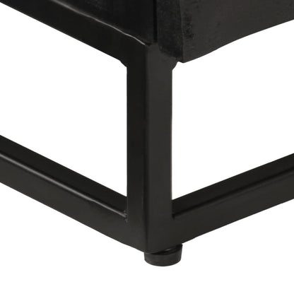 vidaXL TV-Schrank Schwarz 110x30x40 cm Massivholz Mango und Eisen