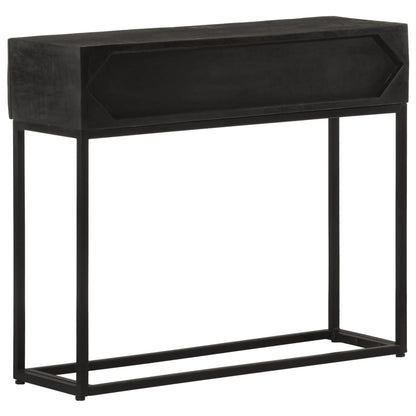 vidaXL Table console Noir 90x30x76 cm Bois de manguier massif et fer
