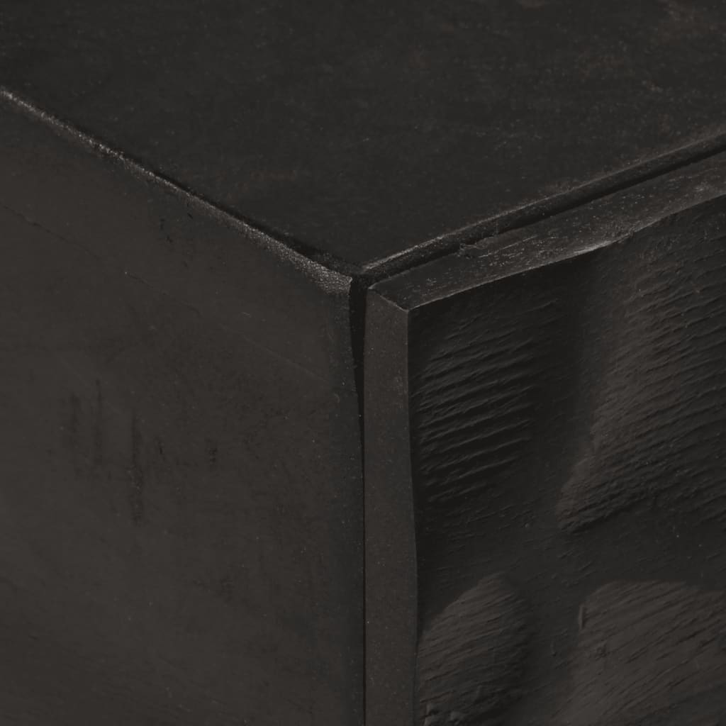 vidaXL Table console Noir 90x30x76 cm Bois de manguier massif et fer