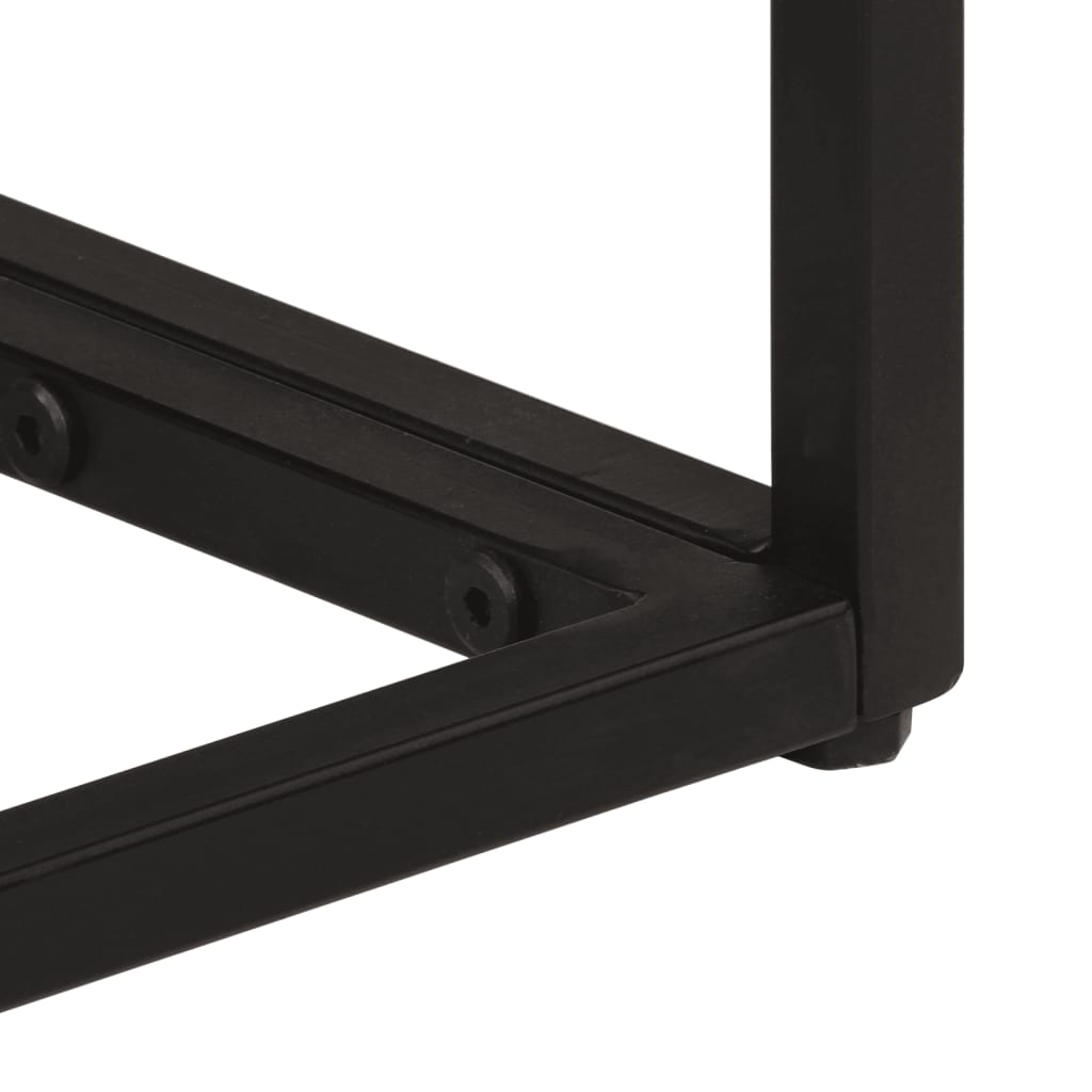 vidaXL Table console Noir 90x30x76 cm Bois de manguier massif et fer