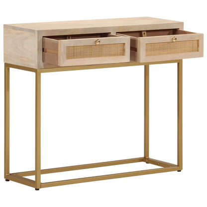 vidaXL Konsolentisch 90x30x76 cm Massivholz Mango und Eisen