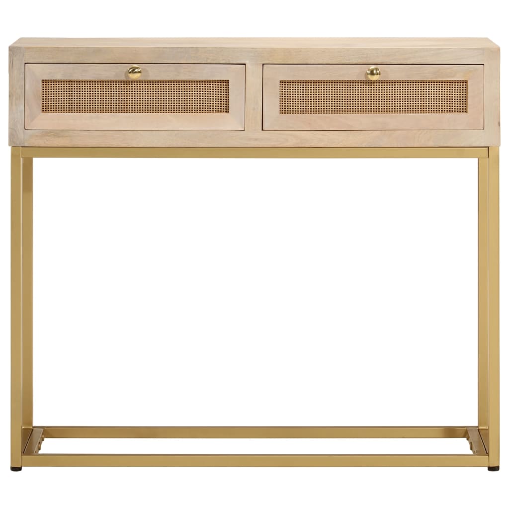 vidaXL Konsolentisch 90x30x76 cm Massivholz Mango und Eisen