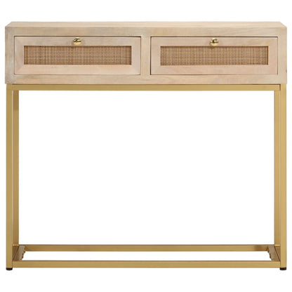 vidaXL Konsolentisch 90x30x76 cm Massivholz Mango und Eisen