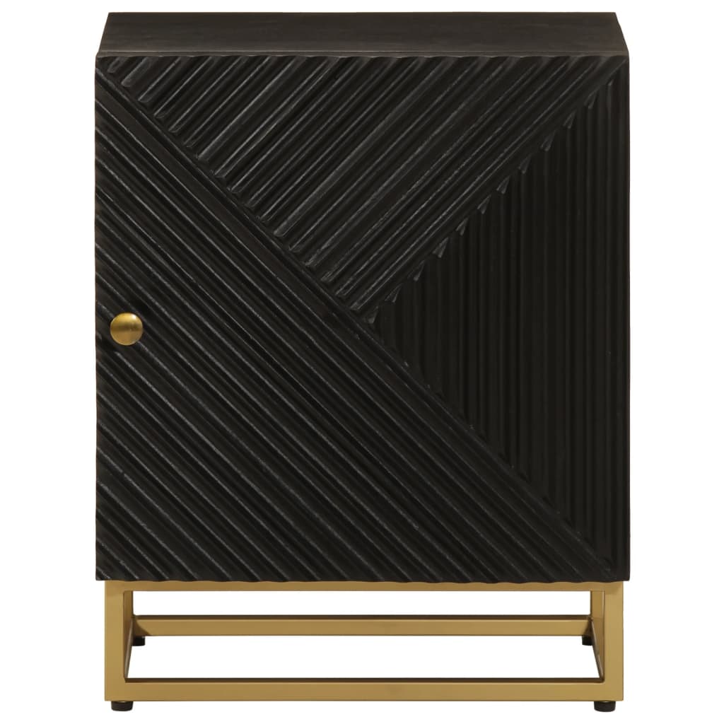 vidaXL Nachttisch Schwarz 40x30x50 cm Massivholz Mango und Eisen