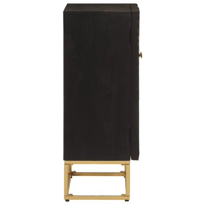 vidaXL Sideboard Schwarz 55x30x76 cm Massivholz Mango und Eisen