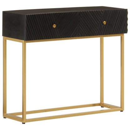 vidaXL Konsolentisch Schwarz 90x30x76 cm Massivholz Mango und Eisen