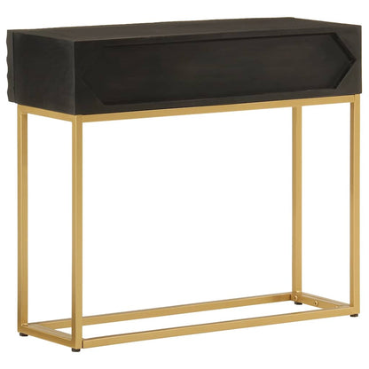 vidaXL Konsolentisch Schwarz 90x30x76 cm Massivholz Mango und Eisen