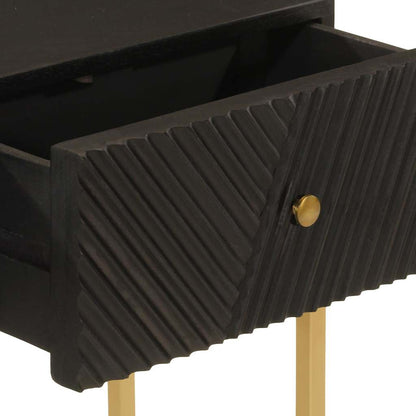 vidaXL Konsolentisch Schwarz 90x30x76 cm Massivholz Mango und Eisen