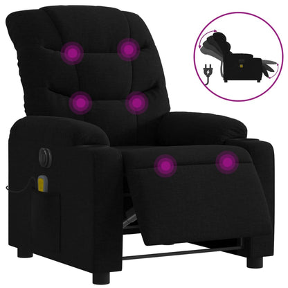 vidaXL Fauteuil de massage électrique Noir Tissu