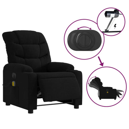 vidaXL Fauteuil de massage électrique Noir Tissu
