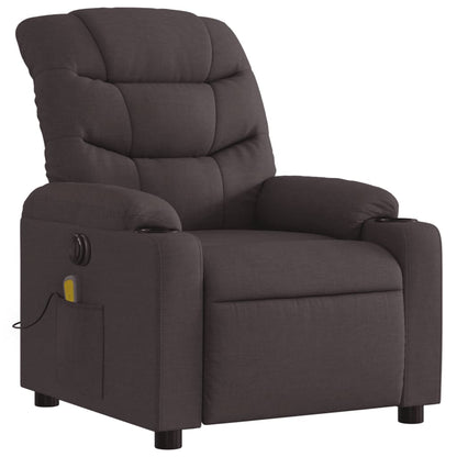 vidaXL Massagesessel Elektrisch Dunkelbraun Stoff