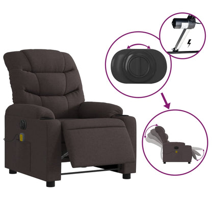vidaXL Massagesessel Elektrisch Dunkelbraun Stoff