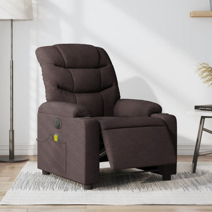vidaXL Massagesessel Elektrisch Dunkelbraun Stoff