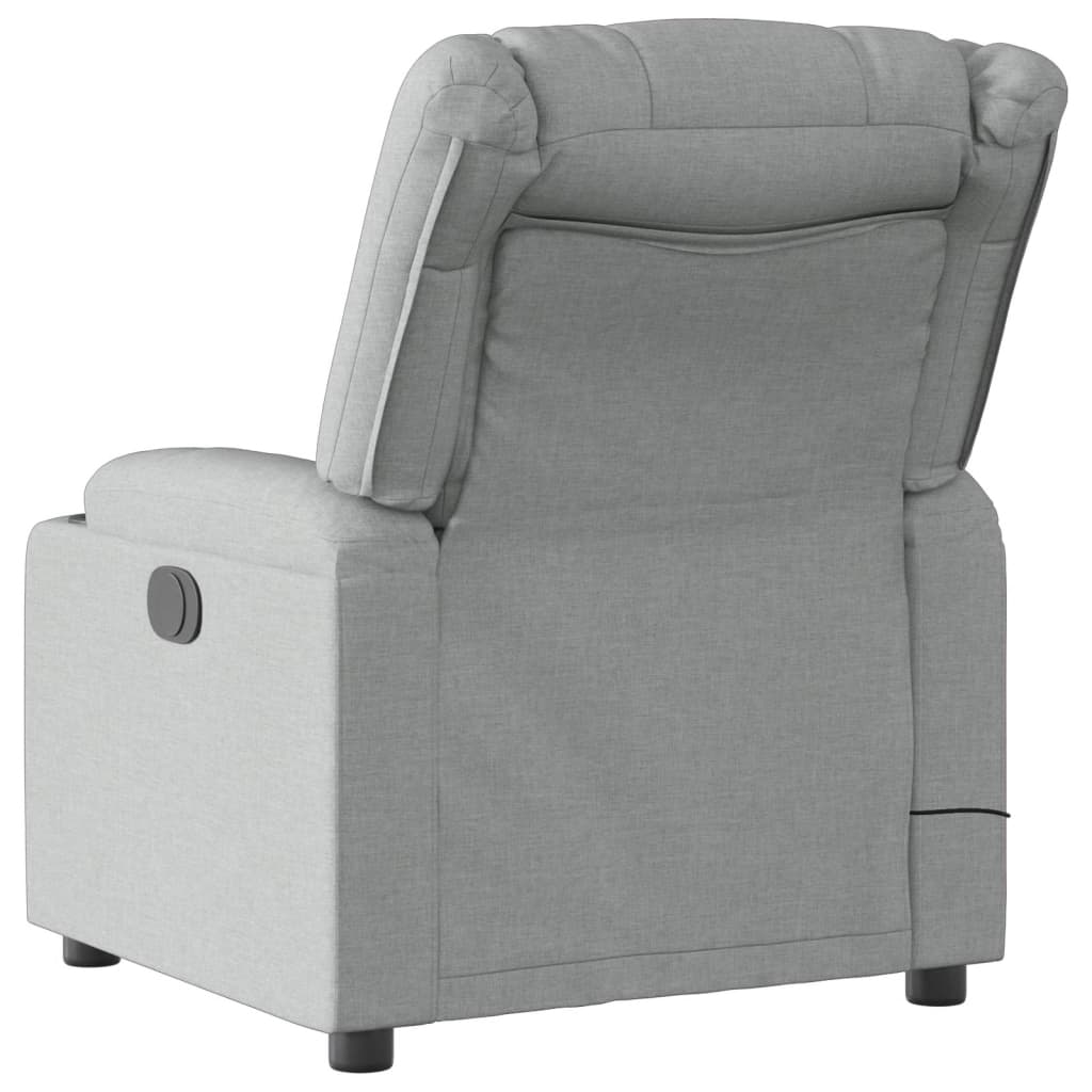 vidaXL Massage-Relaxsessel Hellgrau Stoff