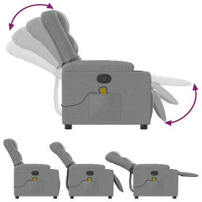 vidaXL Massage-Relaxsessel Hellgrau Stoff