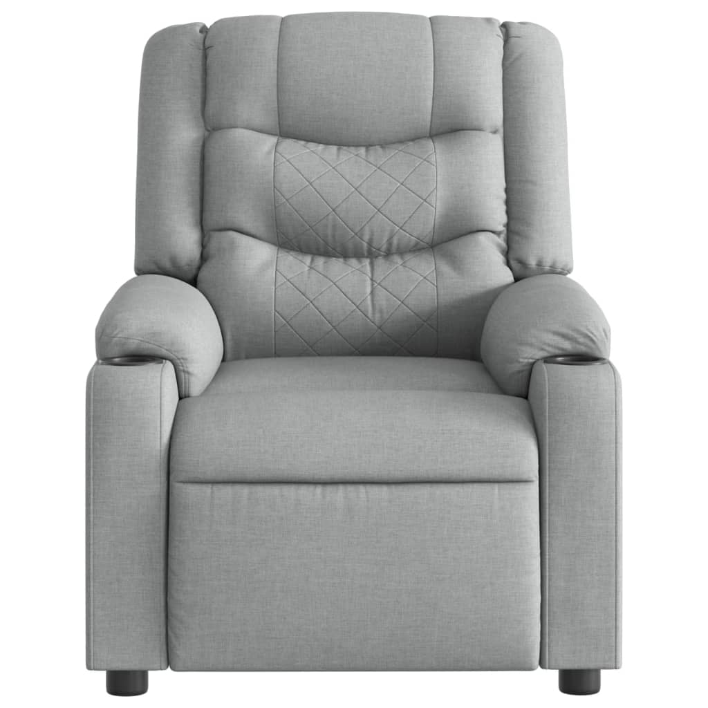 vidaXL Massage-Relaxsessel Hellgrau Stoff