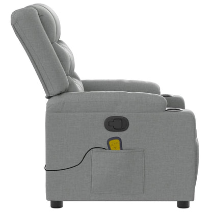vidaXL Massage-Relaxsessel Hellgrau Stoff