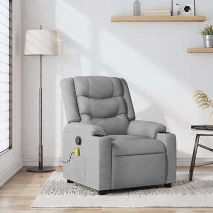 vidaXL Massage-Relaxsessel Hellgrau Stoff