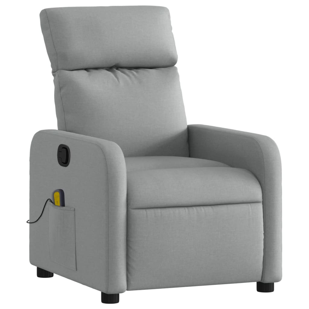 vidaXL Massage-Relaxsessel Hellgrau Stoff