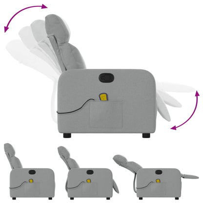 vidaXL Massage-Relaxsessel Hellgrau Stoff