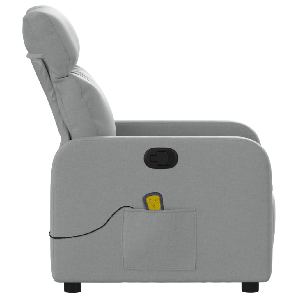 vidaXL Massage-Relaxsessel Hellgrau Stoff