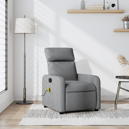 vidaXL Massage-Relaxsessel Hellgrau Stoff