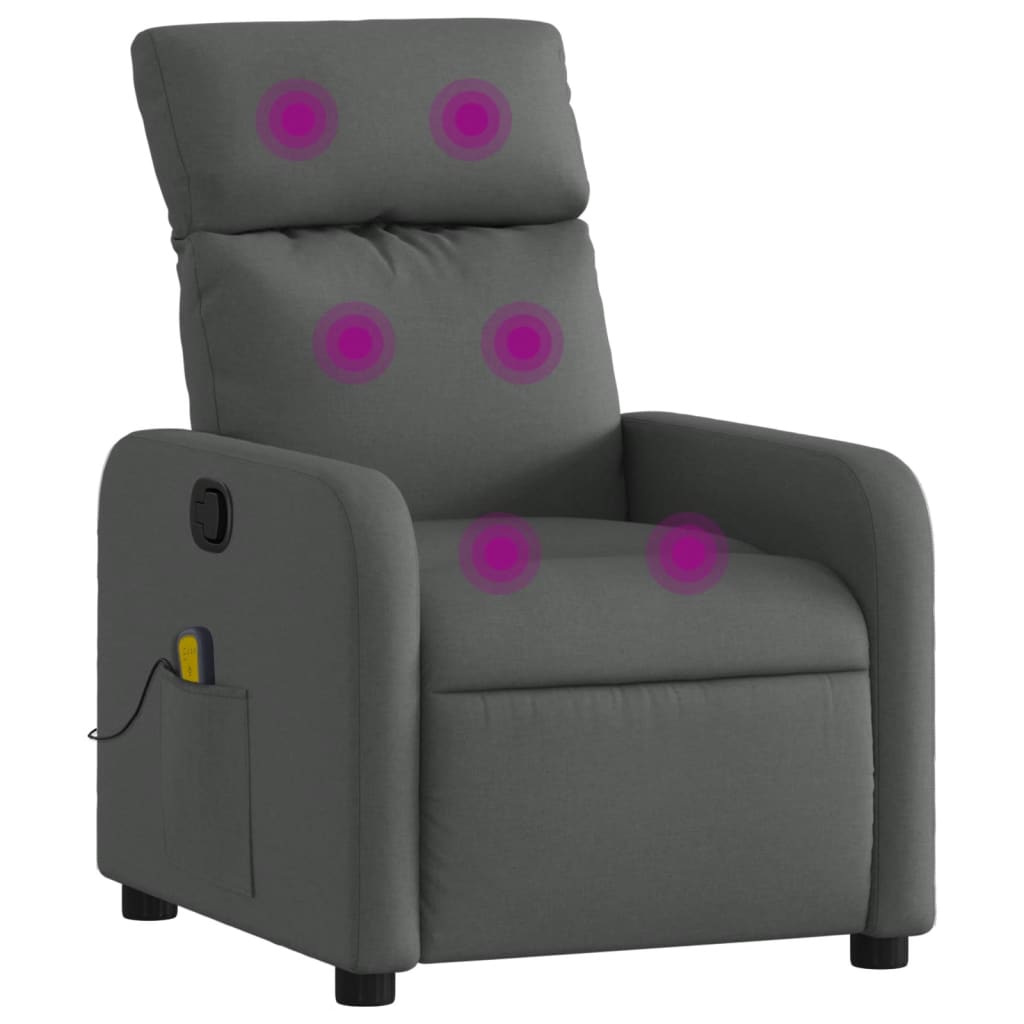 vidaXL Massage-Relaxsessel, Stoff, Dunkelgrau