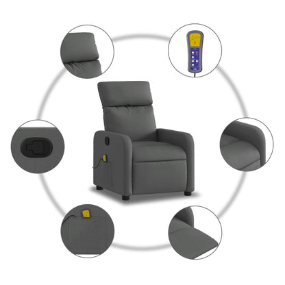 vidaXL Massage-Relaxsessel, Stoff, Dunkelgrau