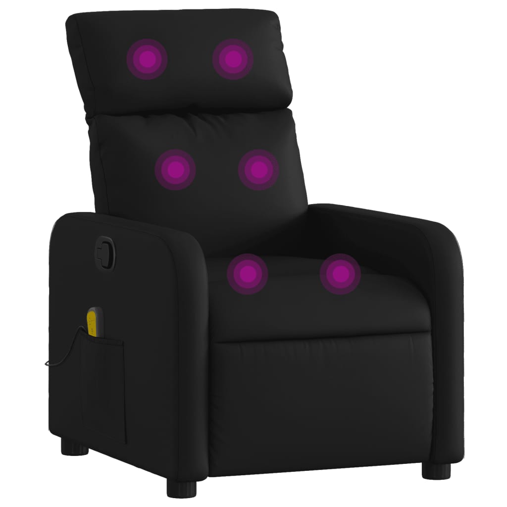 vidaXL Massage-Relaxsessel Schwarz Kunstleder