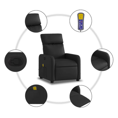 vidaXL Massage-Relaxsessel Schwarz Kunstleder