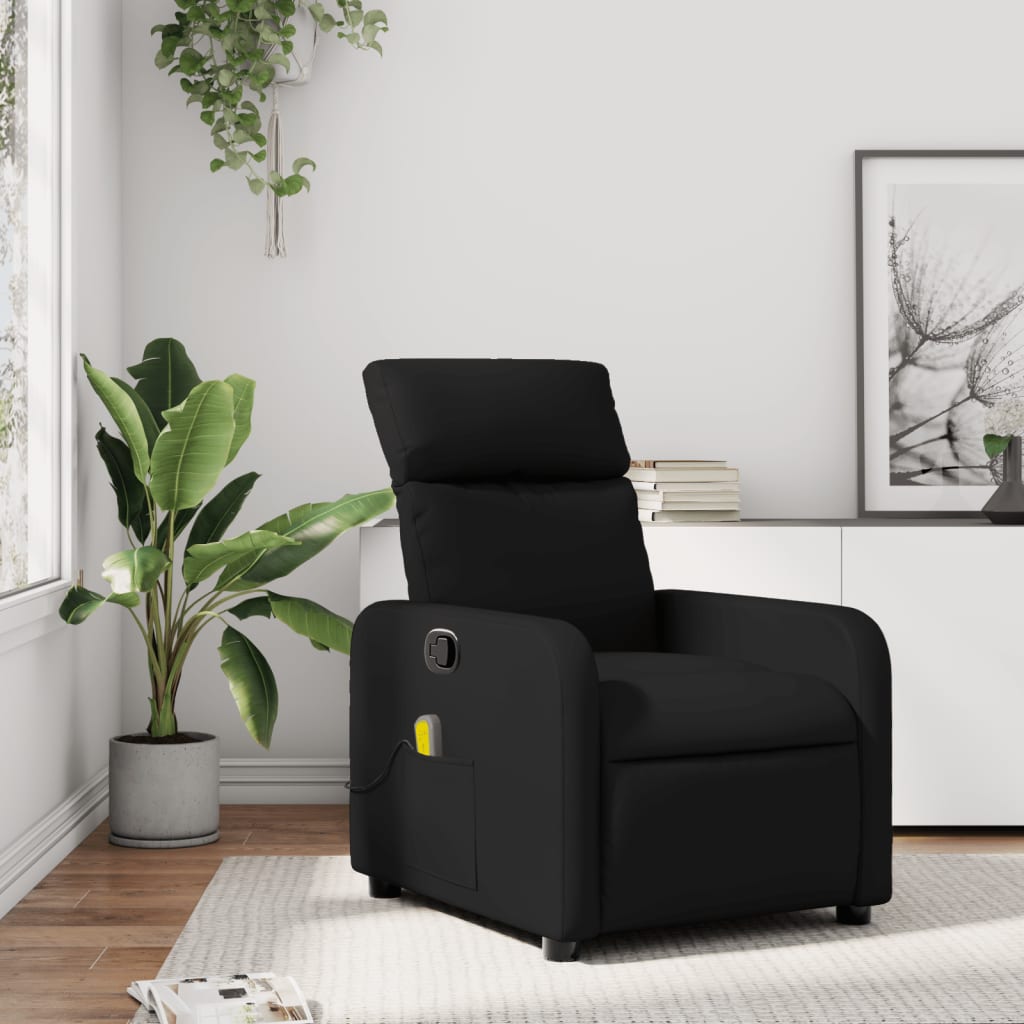 vidaXL Massage-Relaxsessel Schwarz Kunstleder