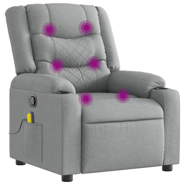 vidaXL Massage-Relaxsessel Hellgrau Stoff
