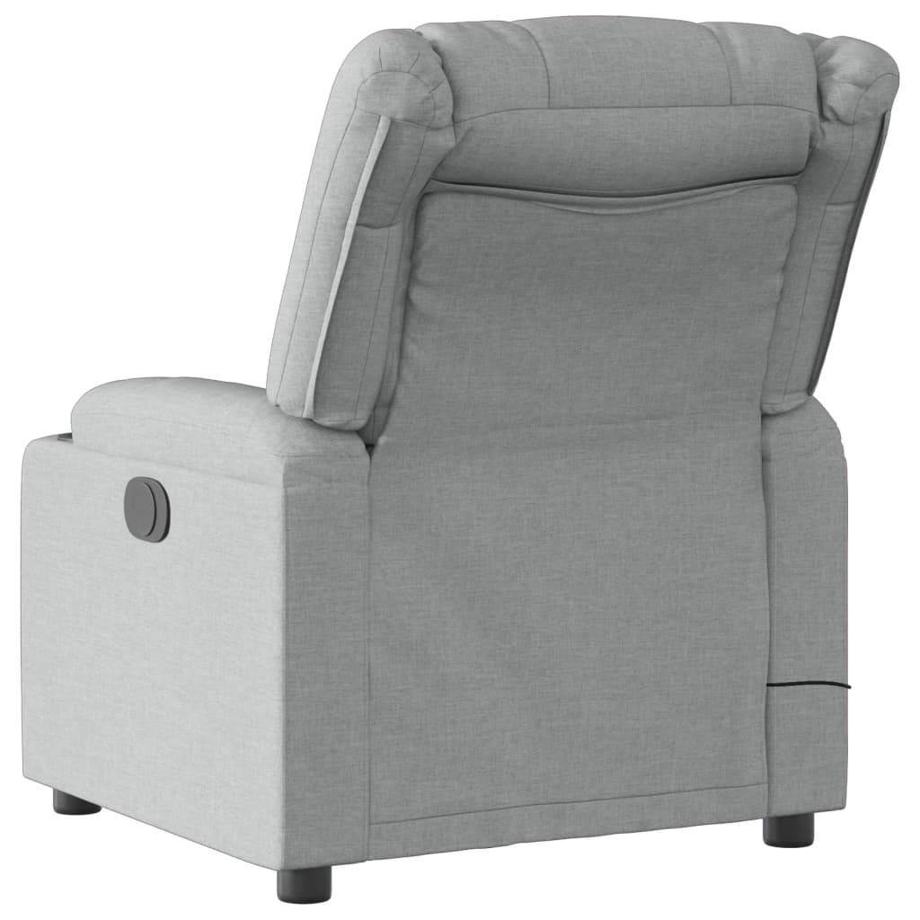 vidaXL Massage-Relaxsessel Hellgrau Stoff