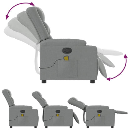 vidaXL Massage-Relaxsessel Hellgrau Stoff