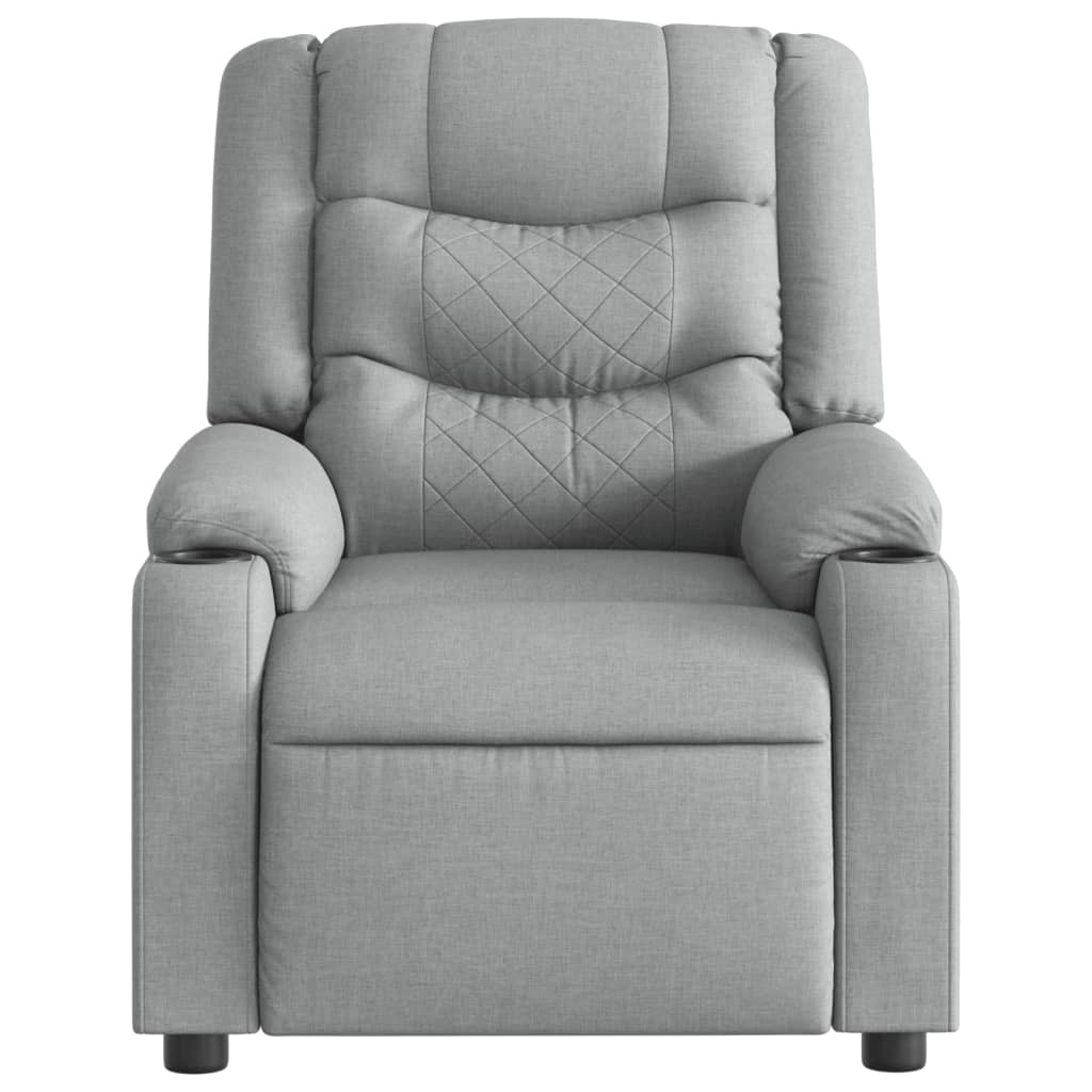 vidaXL Massage-Relaxsessel Hellgrau Stoff